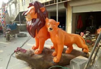 彩繪獅子雕塑
