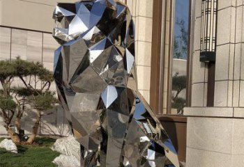 景觀獅子雕塑承接，景區(qū)案例，公園不銹鋼獅子雕塑定制