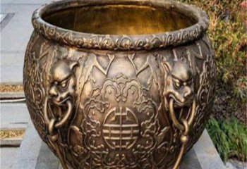 仿古紫銅缸雕塑