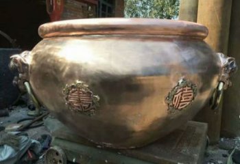 福壽喜紫銅缸銅雕塑