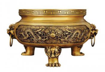 三足鎏金爐香爐雕塑