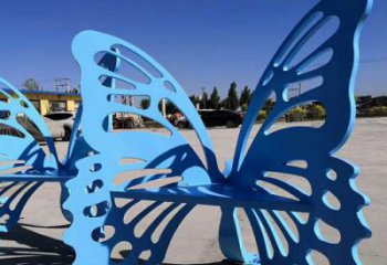 立體蝴蝶坐凳雕塑，美陳景觀擺件