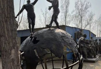 地球儀雕塑精選，景區雕塑，景觀地球儀人物雕塑提供