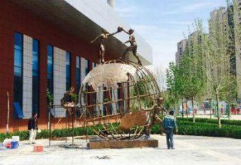 地球儀雕塑精選，歐式風格，藝術地球儀人物雕塑指用