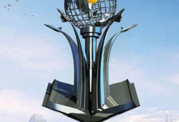 地球儀雕塑制造，歐式風格，創(chuàng)意書籍地球儀雕塑廠家