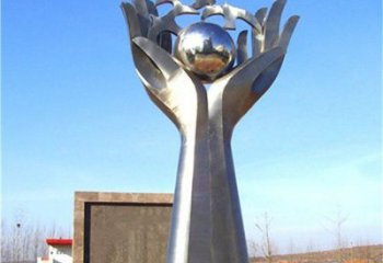 地球儀雕塑制作，城市雕塑，景觀手托地球儀雕塑廠家