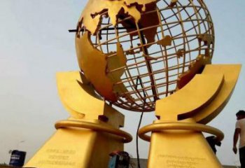 地球儀雕塑展品，室外軟裝，手托地球儀雕塑訂做廠家