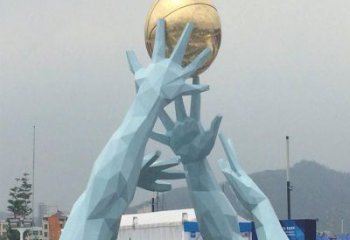 戶外地球儀擺放通用，陸地擺件，景觀手托地球儀雕塑優(yōu)選