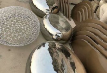 廣場坐凳雕塑，抽象景觀雕塑，鏡面效果