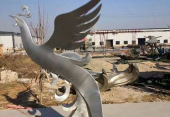 鳳凰雕塑精選，街頭藝術(shù)，公園不銹鋼鳳凰雕塑廠家