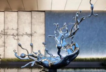 海浪雕塑底座優選，室外雕塑，不銹鋼海浪紋雕塑優選