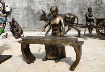 彈古箏雕塑制造商，小區擺件，民俗人物雕塑提供