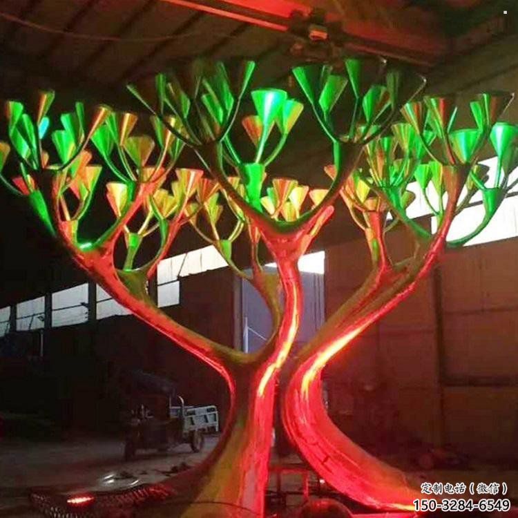 燈光樹雕塑優(yōu)價(jià)，村標(biāo)概念，燈光蘑菇樹雕塑廠家精品
