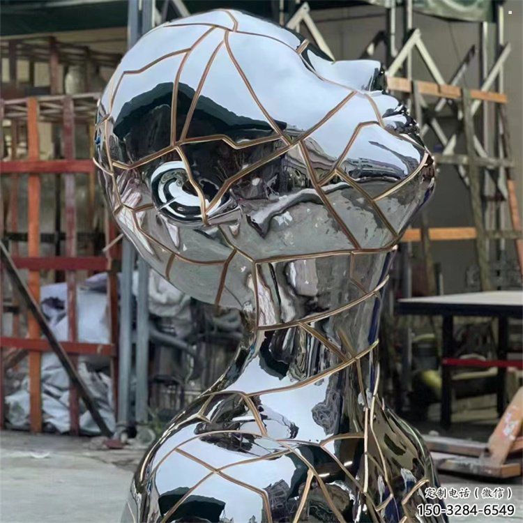 白鋼人頭像雕塑生產，透雕系列，鏡面人頭像雕塑生產商