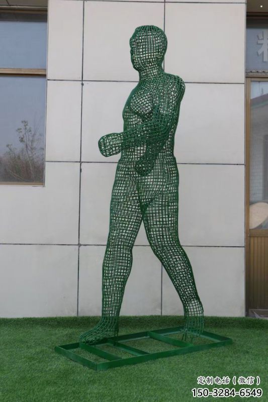 鏤空體育人物雕塑優價，鋼管組合，鐵藝運動員雕塑廠家