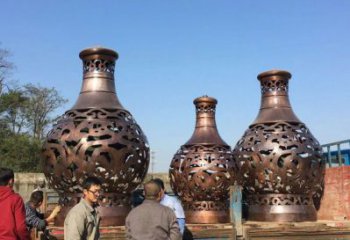 銅花瓶雕塑精選，戶外雕塑，景觀銅花瓶雕塑優價