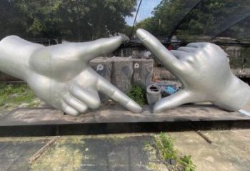 剪刀手雕塑定價(jià)，拉絲工藝，不銹鋼剪刀手雕塑制作廠家