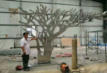 抽象鏤空樹雕塑，小區雕塑，鏤空剪紙樹雕塑廠家