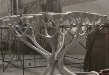 燈光樹雕塑點擊，地標擺件，金屬燈光蘑菇樹雕塑承接