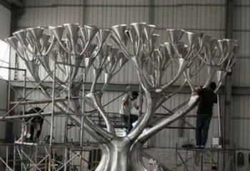 燈光樹雕塑點擊，景觀雕塑，別墅燈光蘑菇樹雕塑制造商