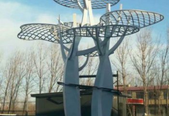 蘑菇樹雕塑定價(jià)，街頭雕塑，鏤空蘑菇樹雕塑制作廠家