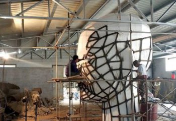 鐵藝人頭像雕塑制造，酒店擺件，鏤空人頭像雕塑選定