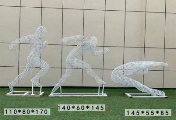 鏤空運動員雕塑供需，鋼管組合，鐵藝人物雕塑制作
