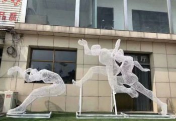 鏤空運動員雕塑生產，廣場雕塑，鐵藝體育人物雕塑展品