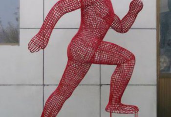鏤空運動員雕塑選用，美陳雕塑，鐵藝烤漆體育人物雕塑