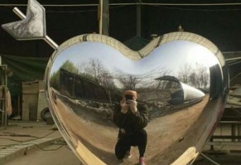 抽象心形球雕塑展品，小區雕塑，不銹鋼心形球雕塑制作精選