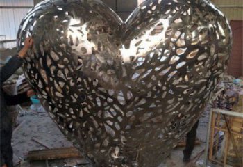 現代心形球雕塑定制，中式工藝，不銹鋼心形球雕塑廠家優價