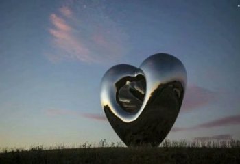 心形球雕塑訂做，城市裝飾，不銹鋼心形球雕塑展品