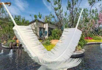 羽毛雕塑擺件供需，彩鋼制作，大型烤漆羽毛雕塑公司