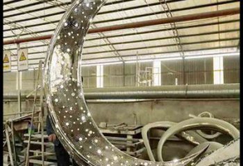 月亮雕塑造型供需，廣場(chǎng)雕塑，燈光鏤空月亮雕塑選用