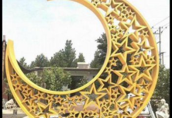 大型月亮雕塑常用，戶外擺放，不銹鋼月亮雕塑專供廠家