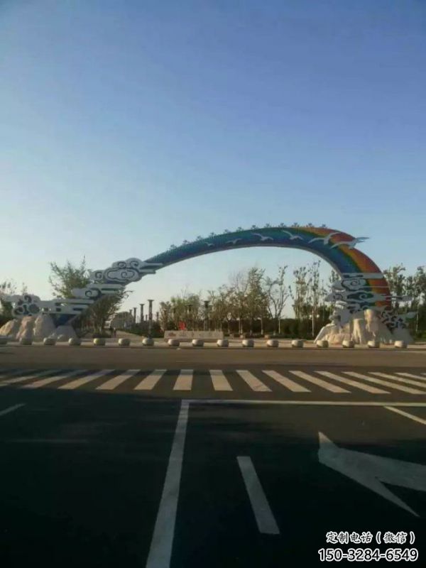 合肥云朵大門雕塑，公園美陳元素，不銹鋼云朵大門雕塑