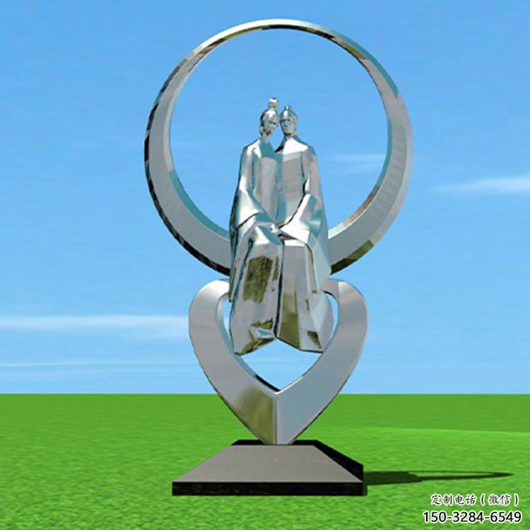 白銀創(chuàng)意牛郎織女雕塑