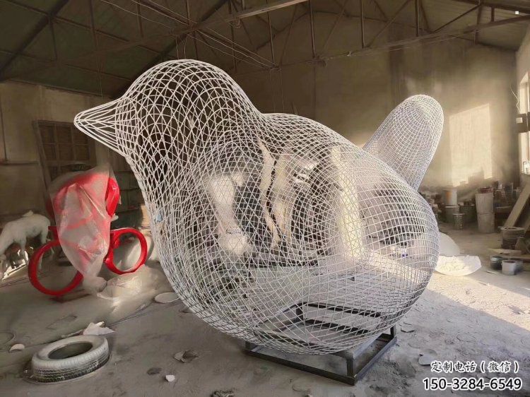 北海鏤空小鳥雕塑精選，陸地擺件，鐵藝鳥兒雕塑精品