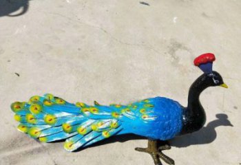 漳州彩繪孔雀雕塑制作選用，景區案例，動物美陳雕塑