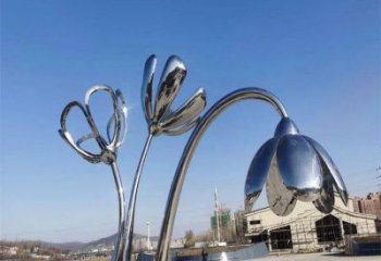 金昌百合花雕塑承接，城市裝飾，大型不銹鋼百合花雕塑公司