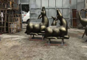 張掖小鹿雕塑選用，鍛造工藝，藝術抽象銅鹿雕塑標準