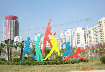 揭陽投籃雕塑，剪影工藝制作，不銹鋼體育人物雕塑