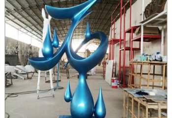 湛江水滴雕塑，烤漆工藝，群雕不銹鋼水滴雕塑