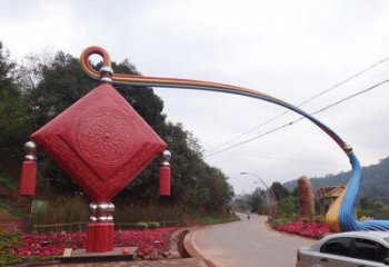 畢節(jié)街道中國(guó)結(jié)雕塑