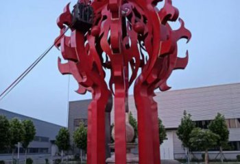 文昌火球雕塑，精神堡壘火球雕塑落地展示