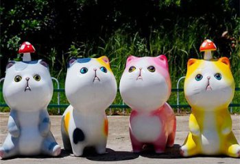裕華房地產(chǎn)貓咪雕塑，仿古動漫雕塑，公園動物制造