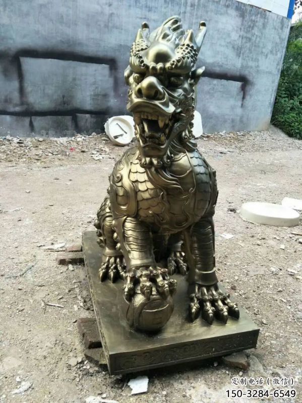 鄭州校園麒麟雕塑，拉絲海洋雕塑，卡通主題