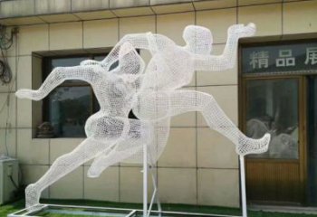 大興安嶺鏤空體育雕塑供求，白鋼構件，鐵藝人物雕塑觀賞型