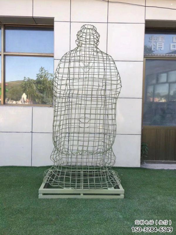 白下鏤空孔子雕塑訂做，景區雕塑，鐵藝古代人物雕塑定價