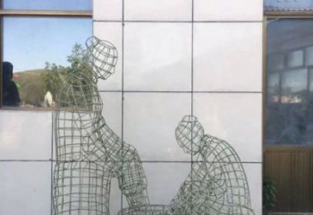 白城鏤空孝道雕塑通用，街景小品，鐵藝洗腳雕塑制造